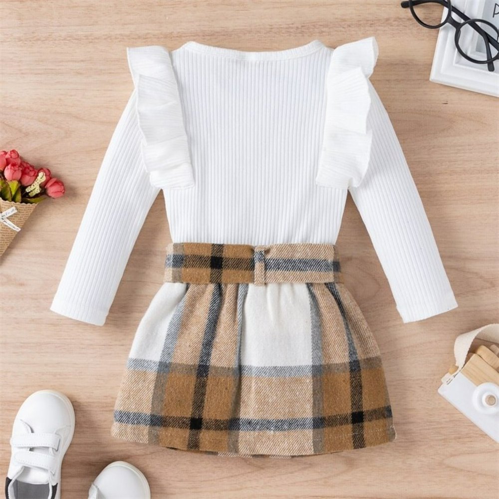 Knitted Ribbed Solid Color Baby Girl Set - Picture 6 of 8